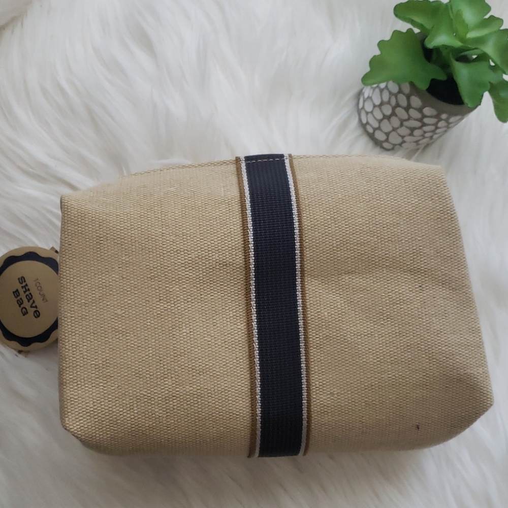 Made for Retail Tan Navy Shave Cosmetic Mini Bag